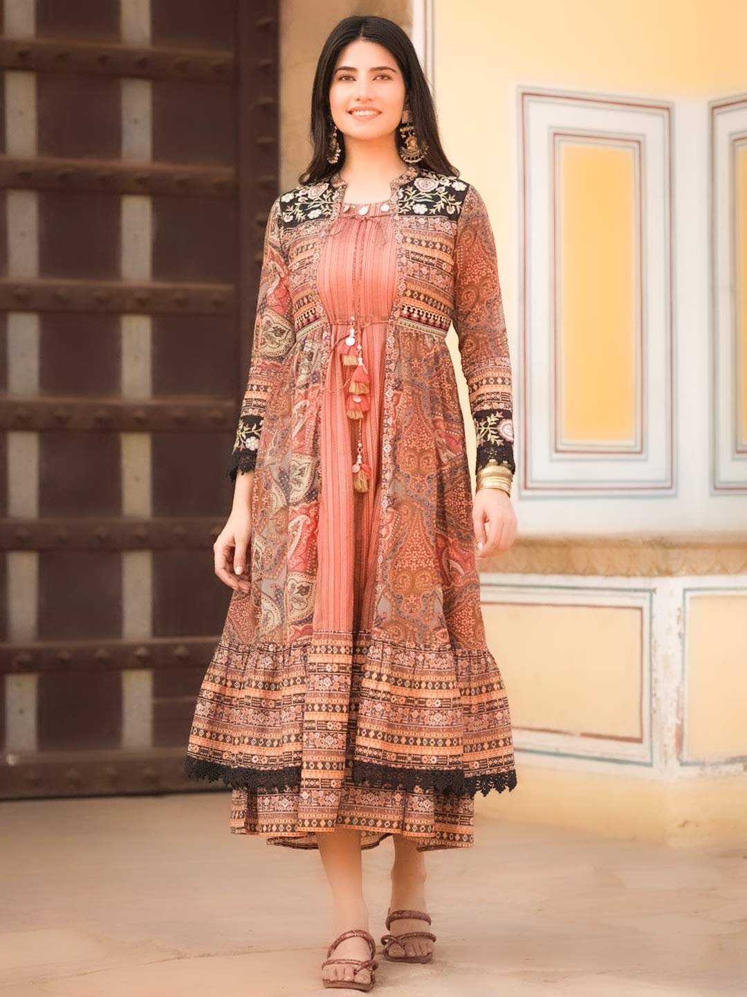 midi dress with shrug (3)