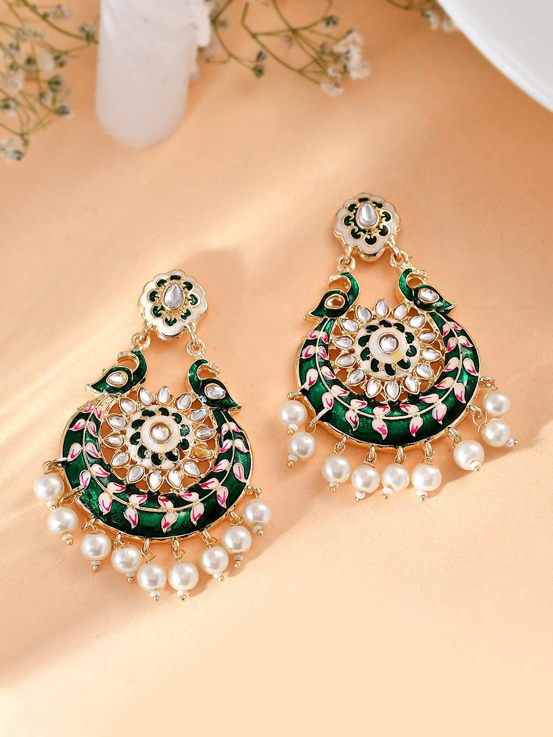 pearl chandbali jhumka