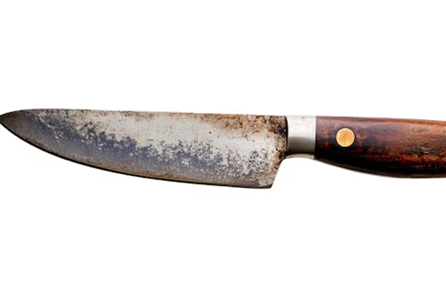 how to remove rust from knife