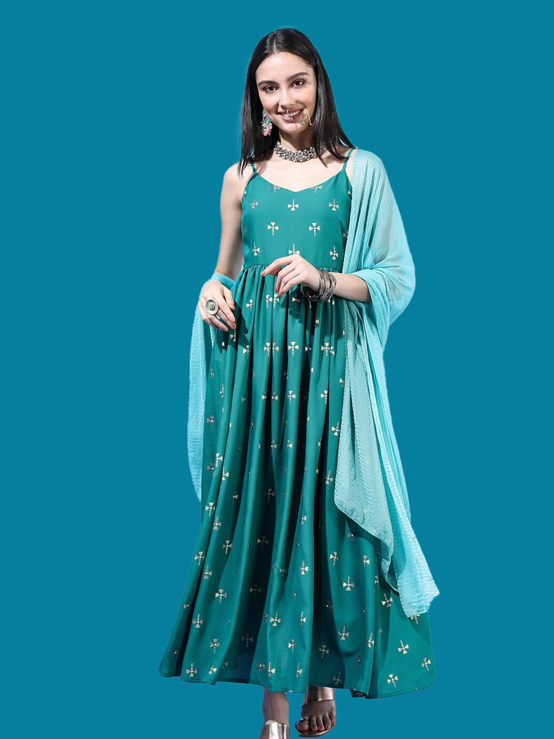 maxi dress with dupatta designs