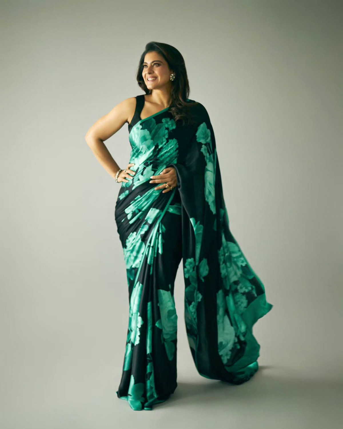 kajol floral sarees