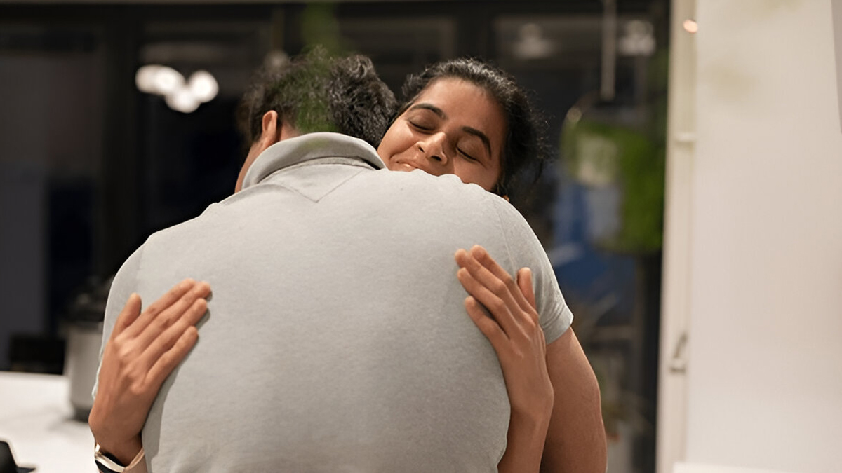 What happens if you hug a person