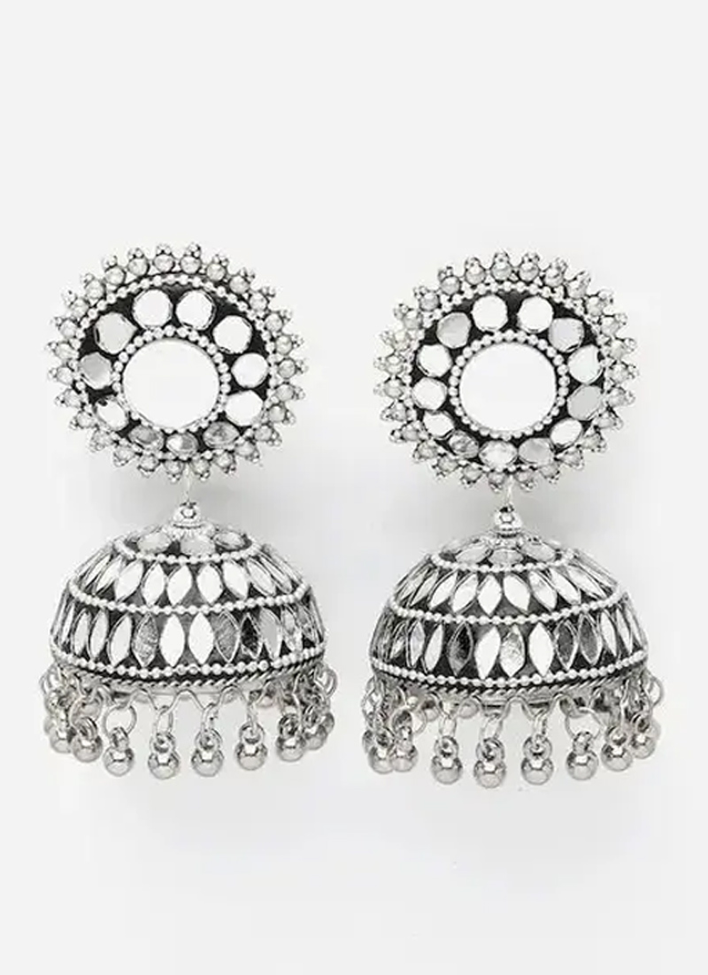 big mirror work jhumk