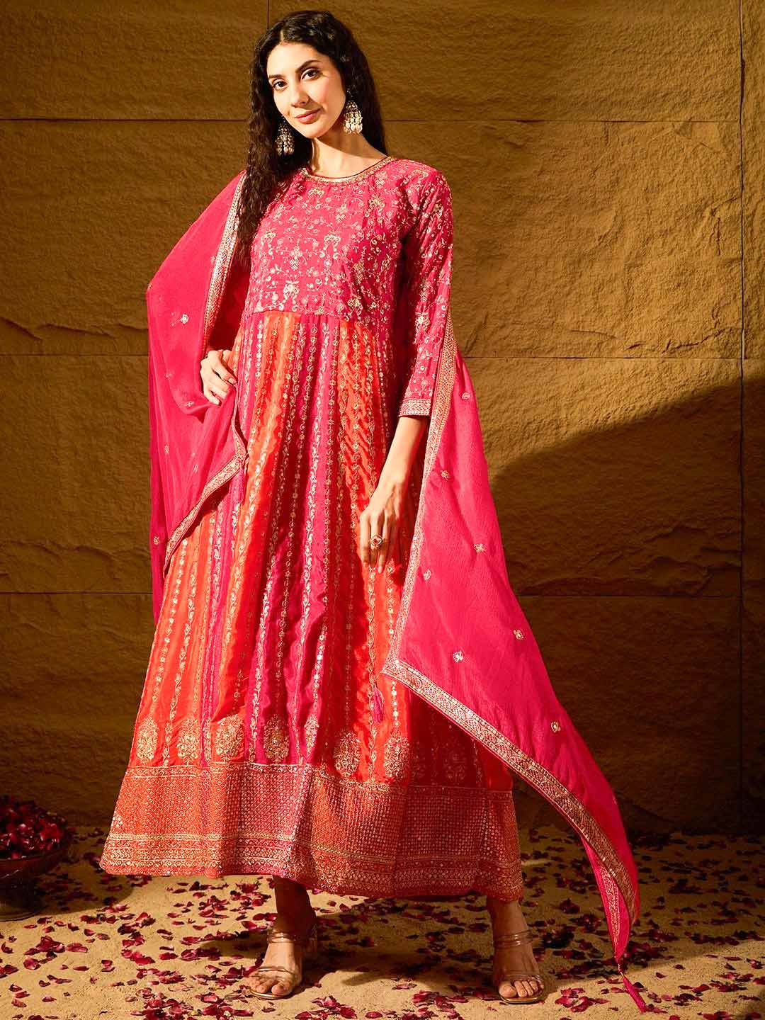 gown dress with dupatta designs (2)