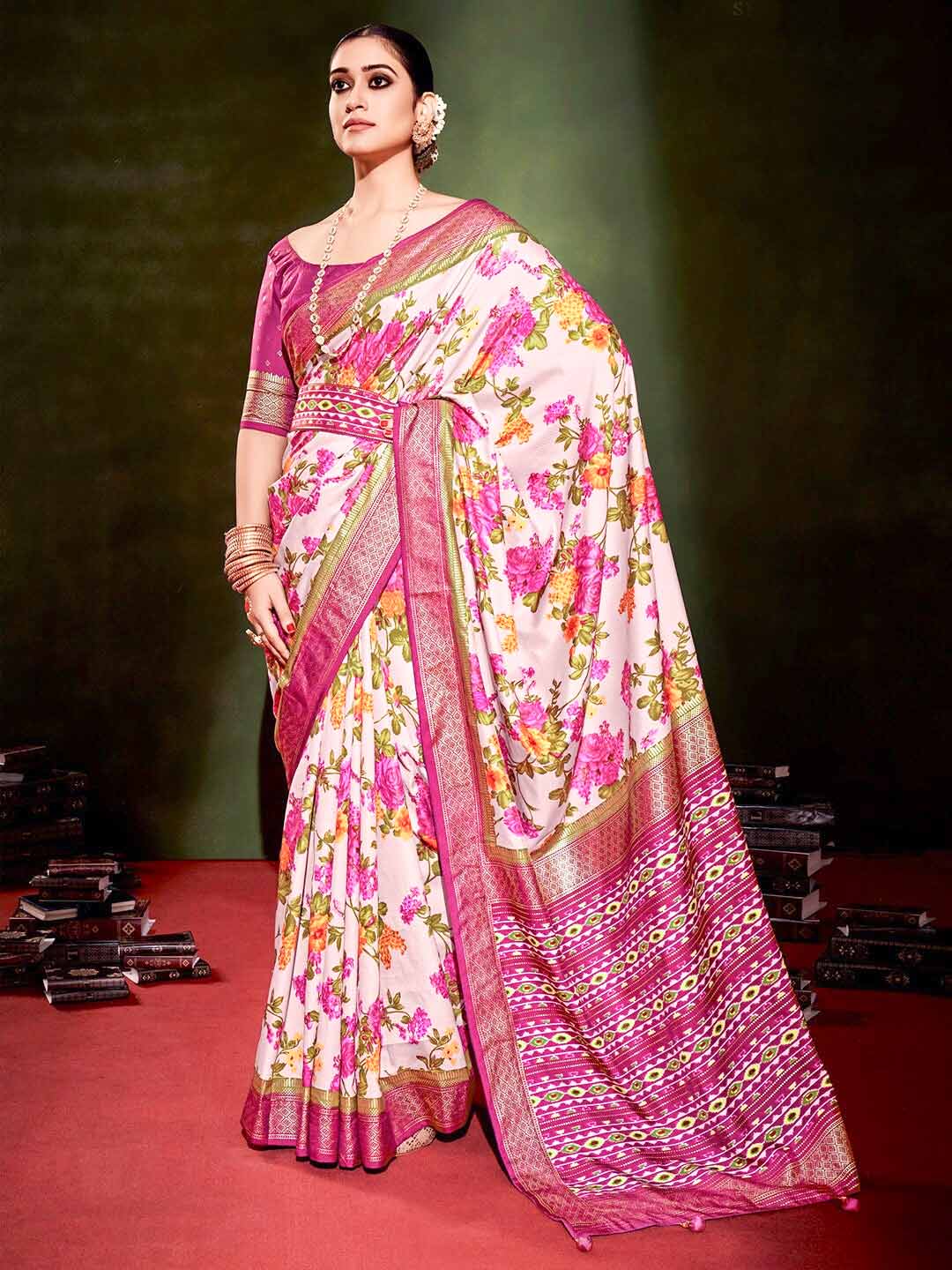 floral printed saree designs (3)