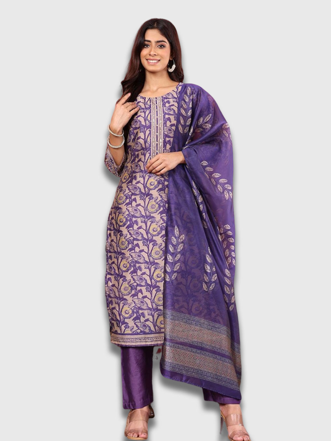 silk dupatta suit