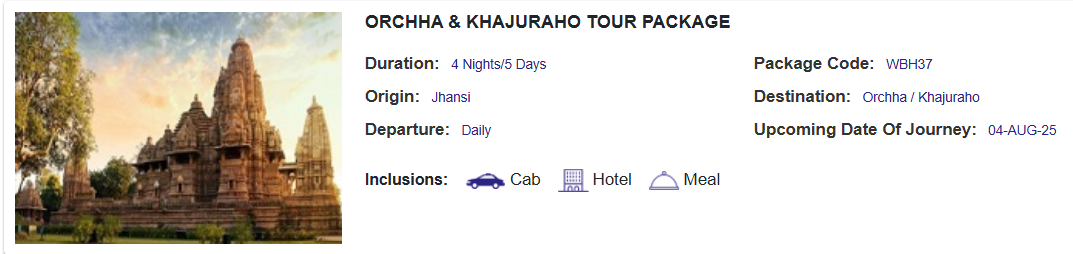 irctc orchha tour package under 14000