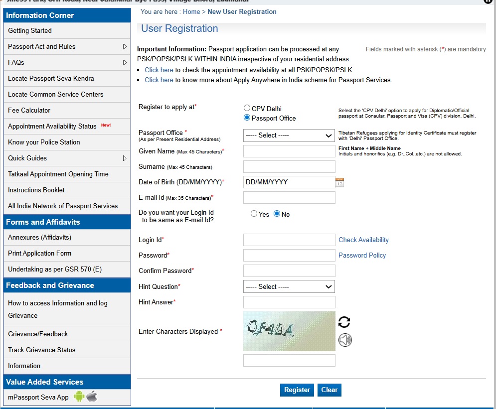 passport registration 