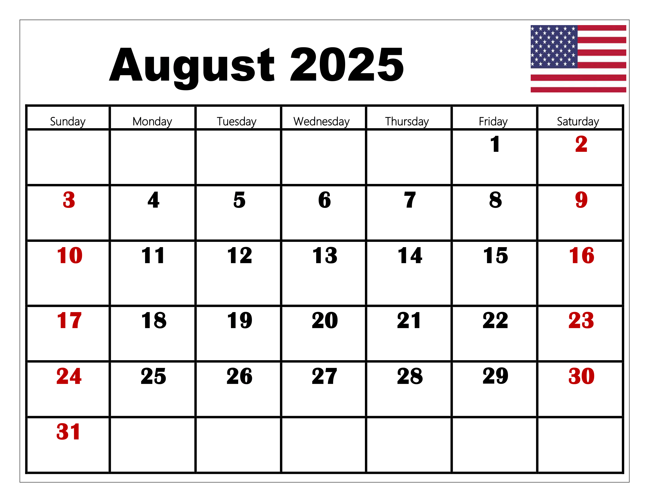 August 2025 holiday list