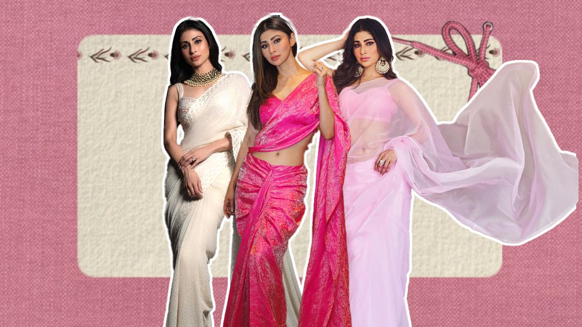 स्लिम गर्ल्स को दिखना है मॉडर्न, Mouni Roy के साड़ी लुक्स से लें इंस्पिरेशन