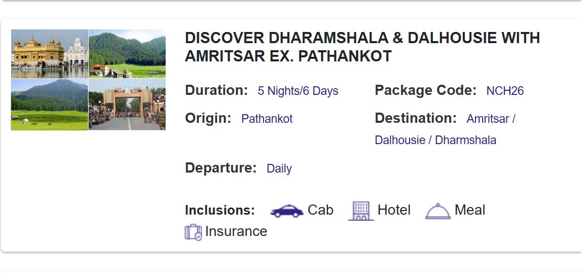 dharamshala budget tour package is starting sfrom 11 am on 15th august just rs 20000