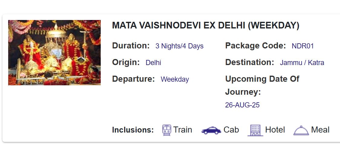 irctc tour package under rs 10000 travel food and sightseeing included1