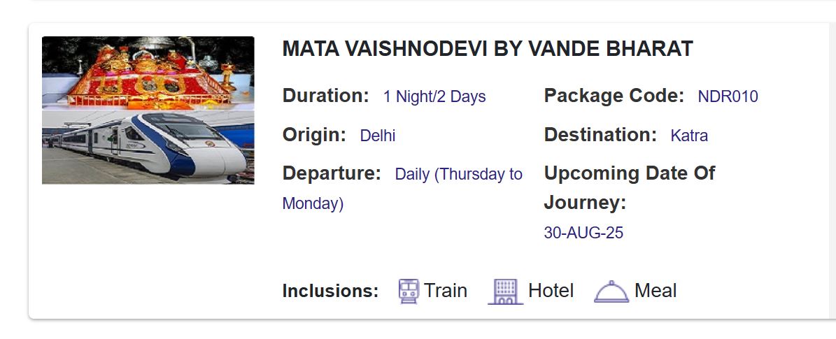 irctc vaishno devi tour packages under rs 8000 know full facility heres