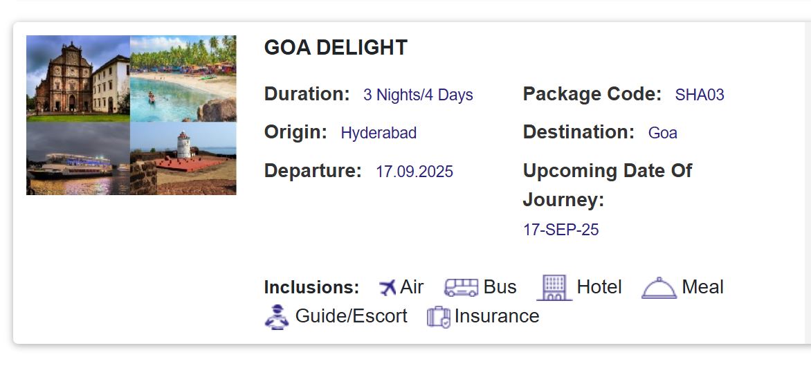 irctc september tour packages from hyderabad to goa under 20000 budget2