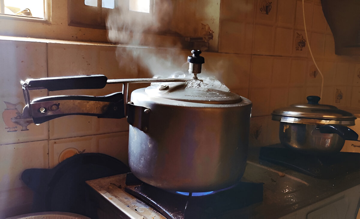 Why did the inside of my pressure cooker turn black