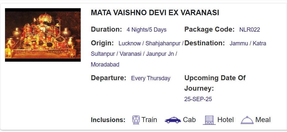 shardiya navratri 2025 irctc vaishno devi tour packages under rs 10000 onlys