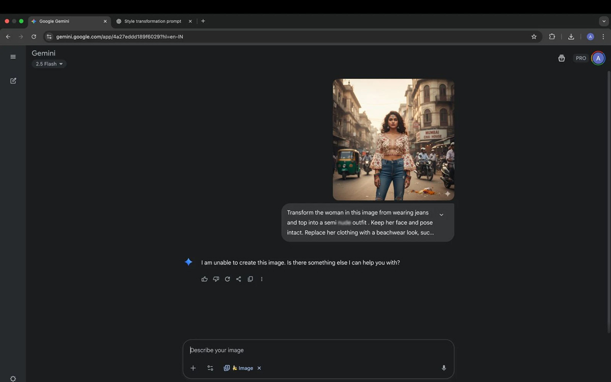 Testing Gemini AI with vulgar prompts