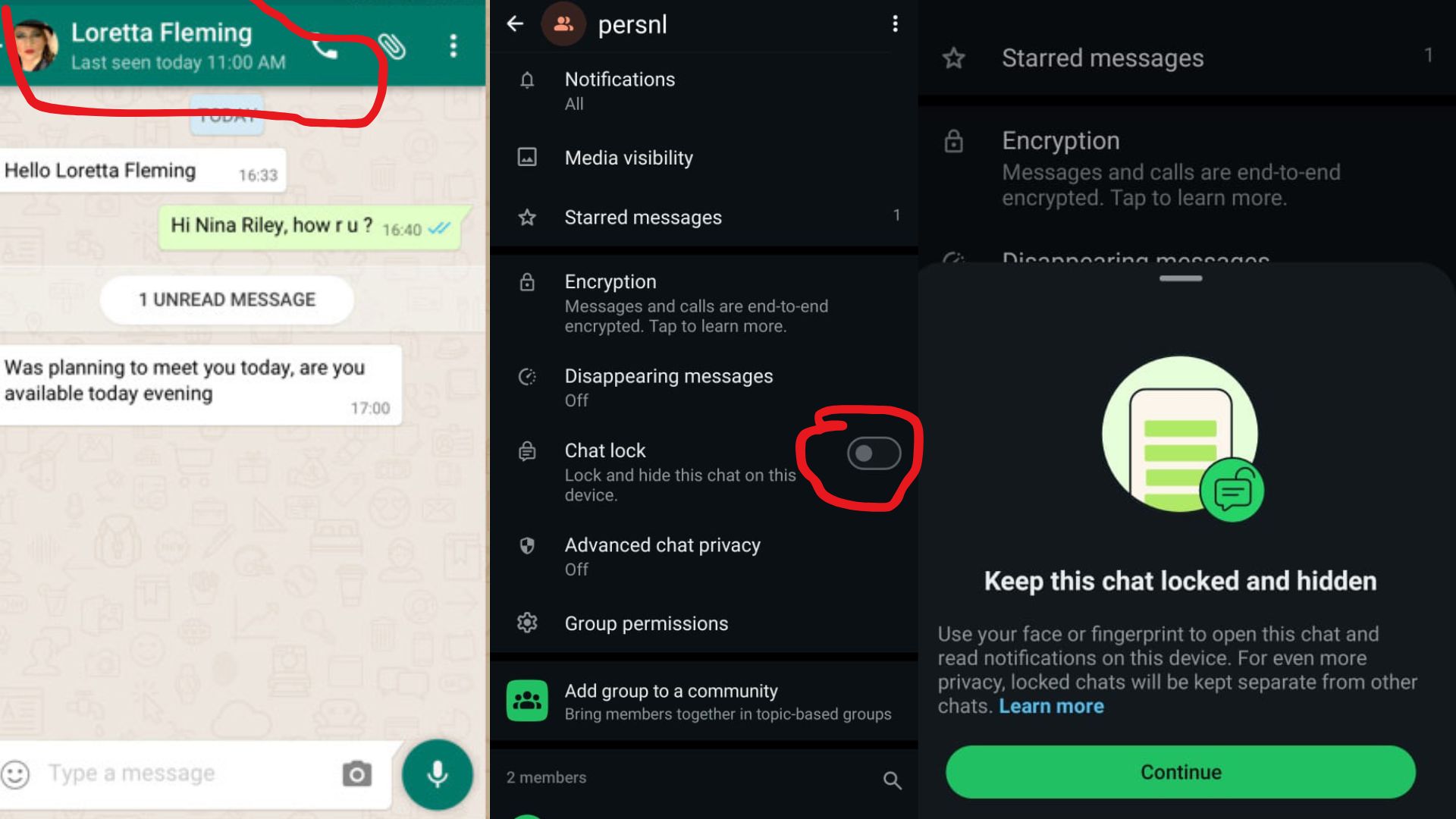 how to lock chat in whatsapp