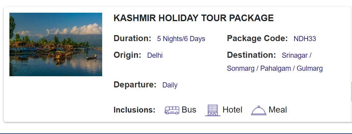 irctc kashmir houseboat tour packages under rs 20000 only1
