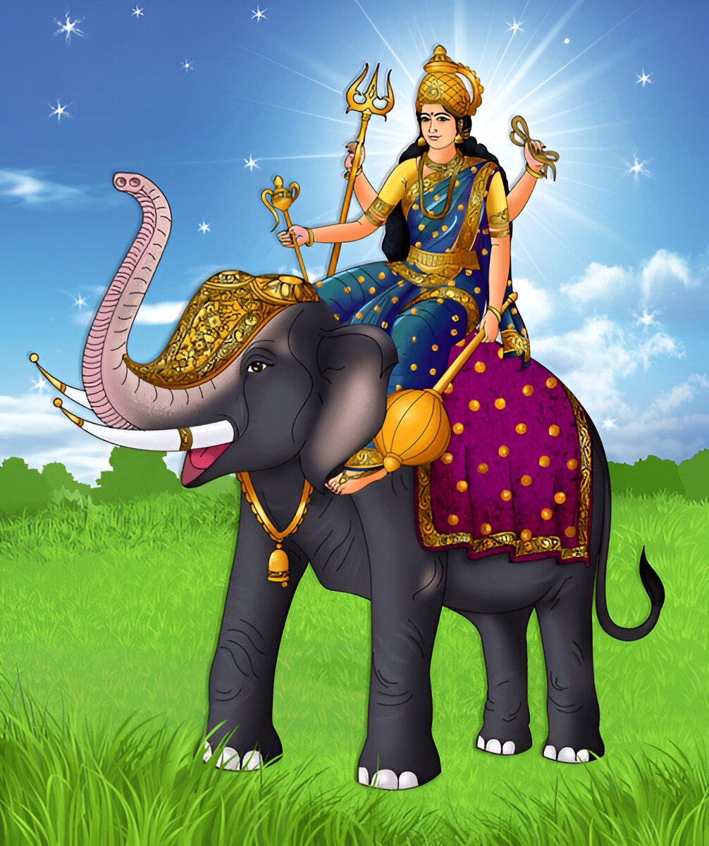 what happens when maa durga come on elephant in navratri