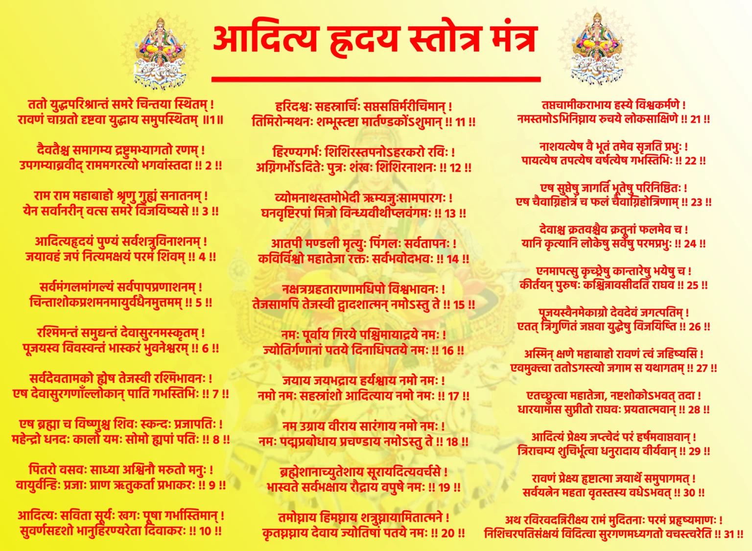 aditya hridayam stotram ka path