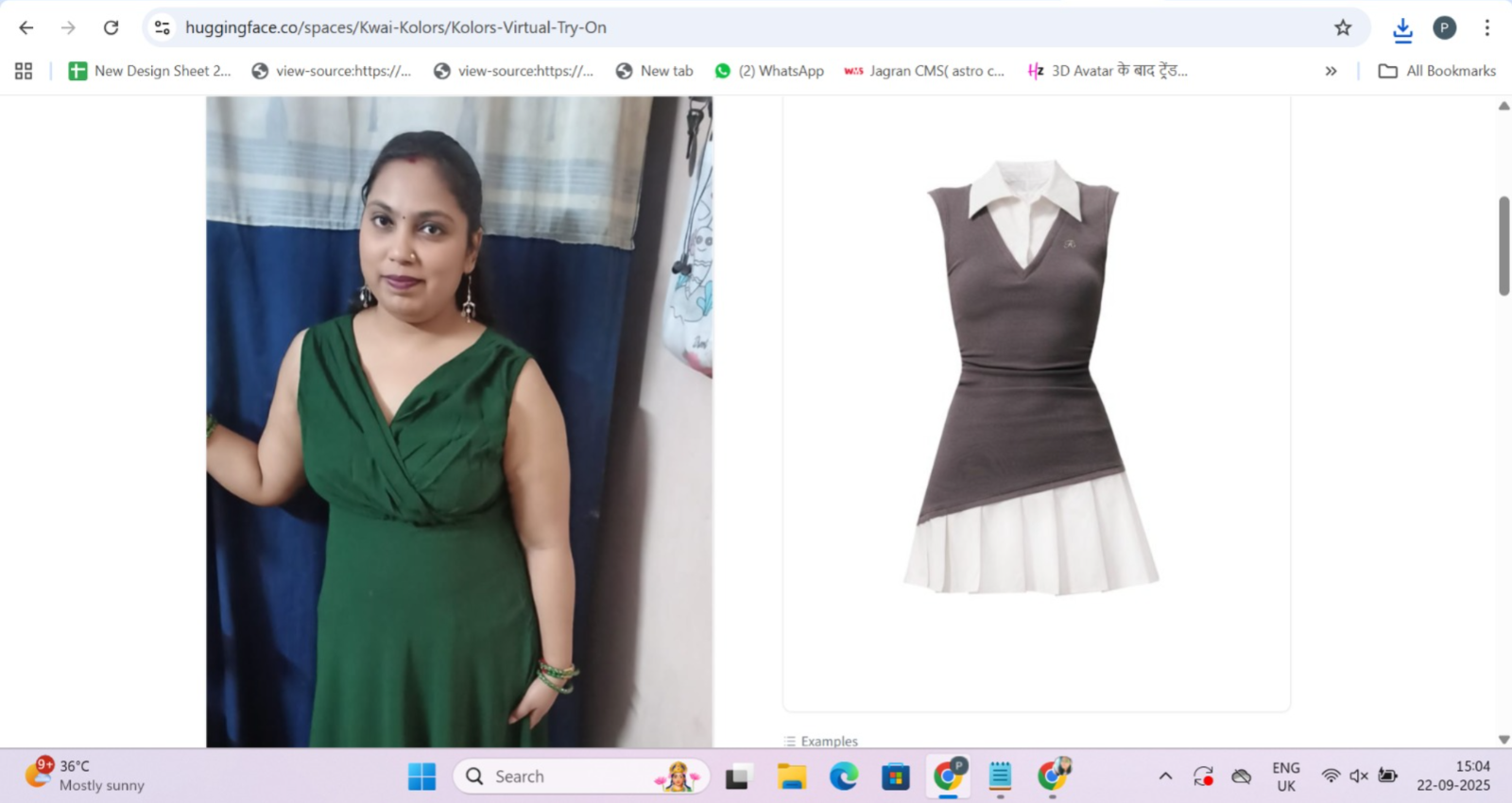 how to change dress in photo with Hugging Face know process