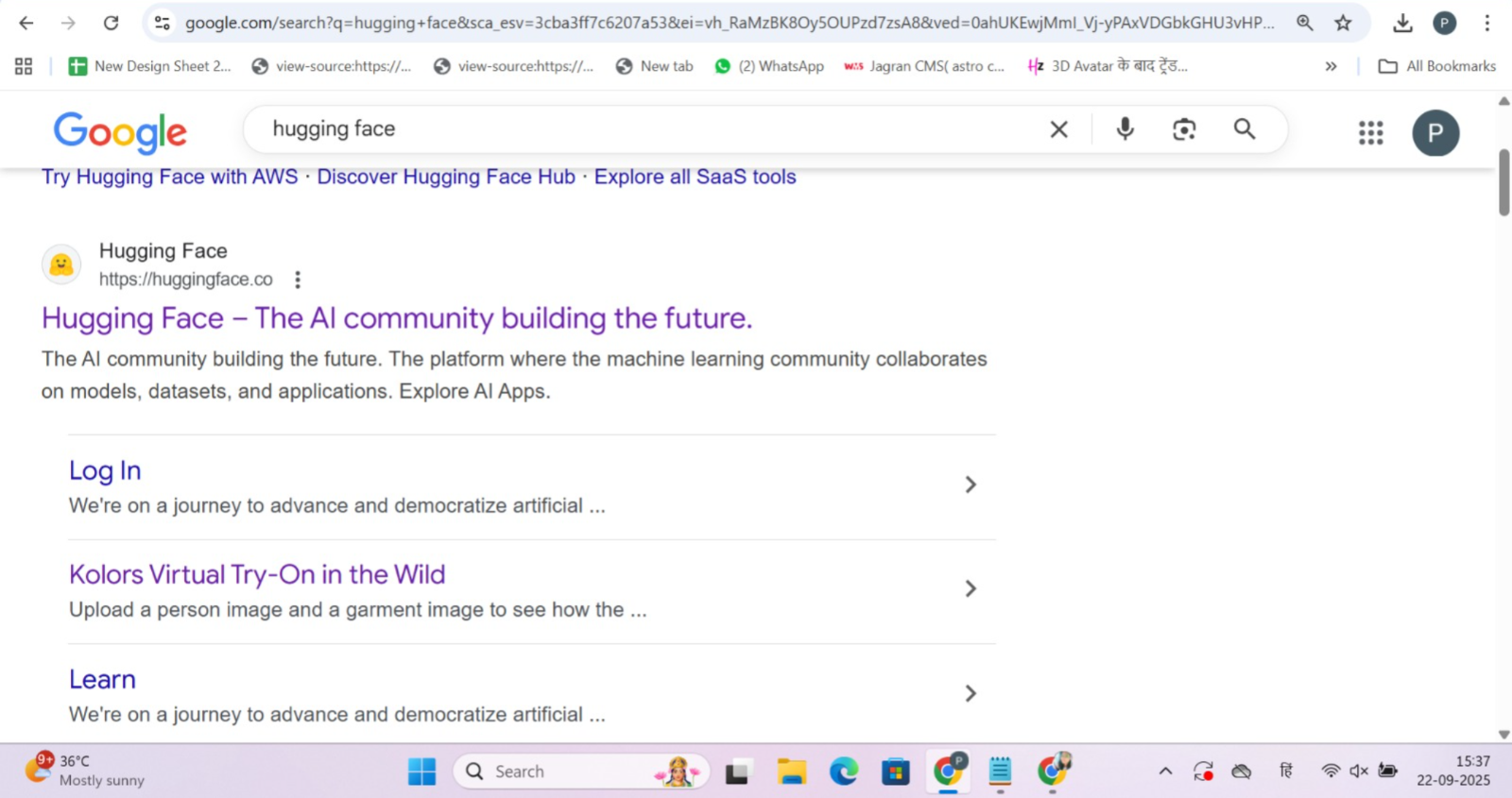 how to use hugging face app
