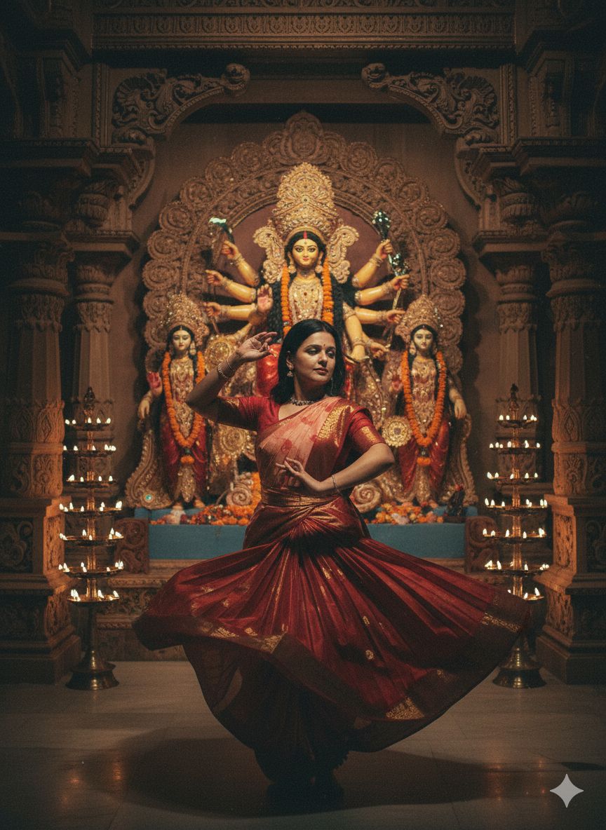 AI Prompt for Dhunuchi Dance Look