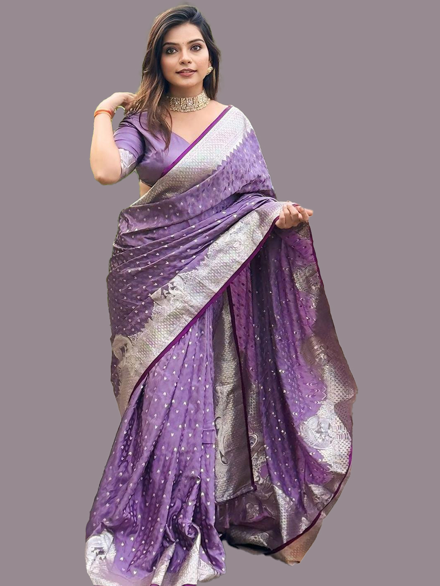 heavy print silk saree