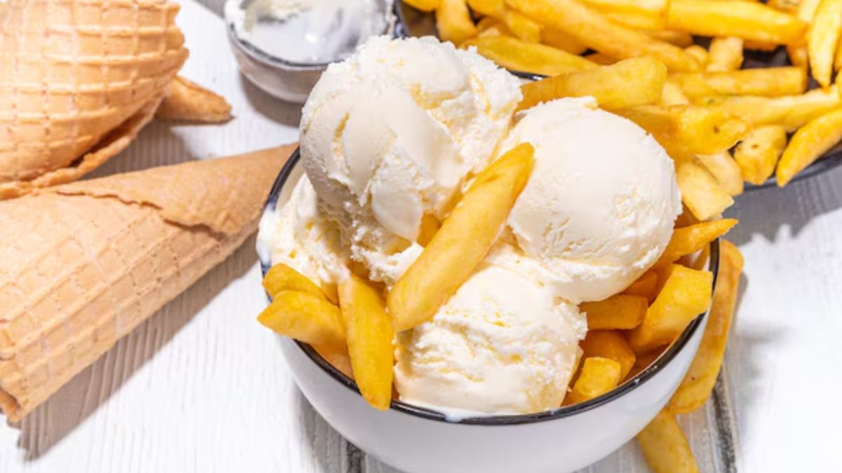 french fries with icecream