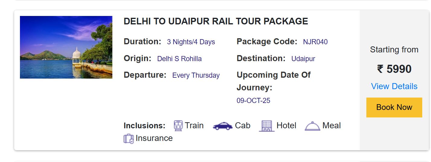 karwa chauth irctc rajasthan tour packages under rs 7000 only