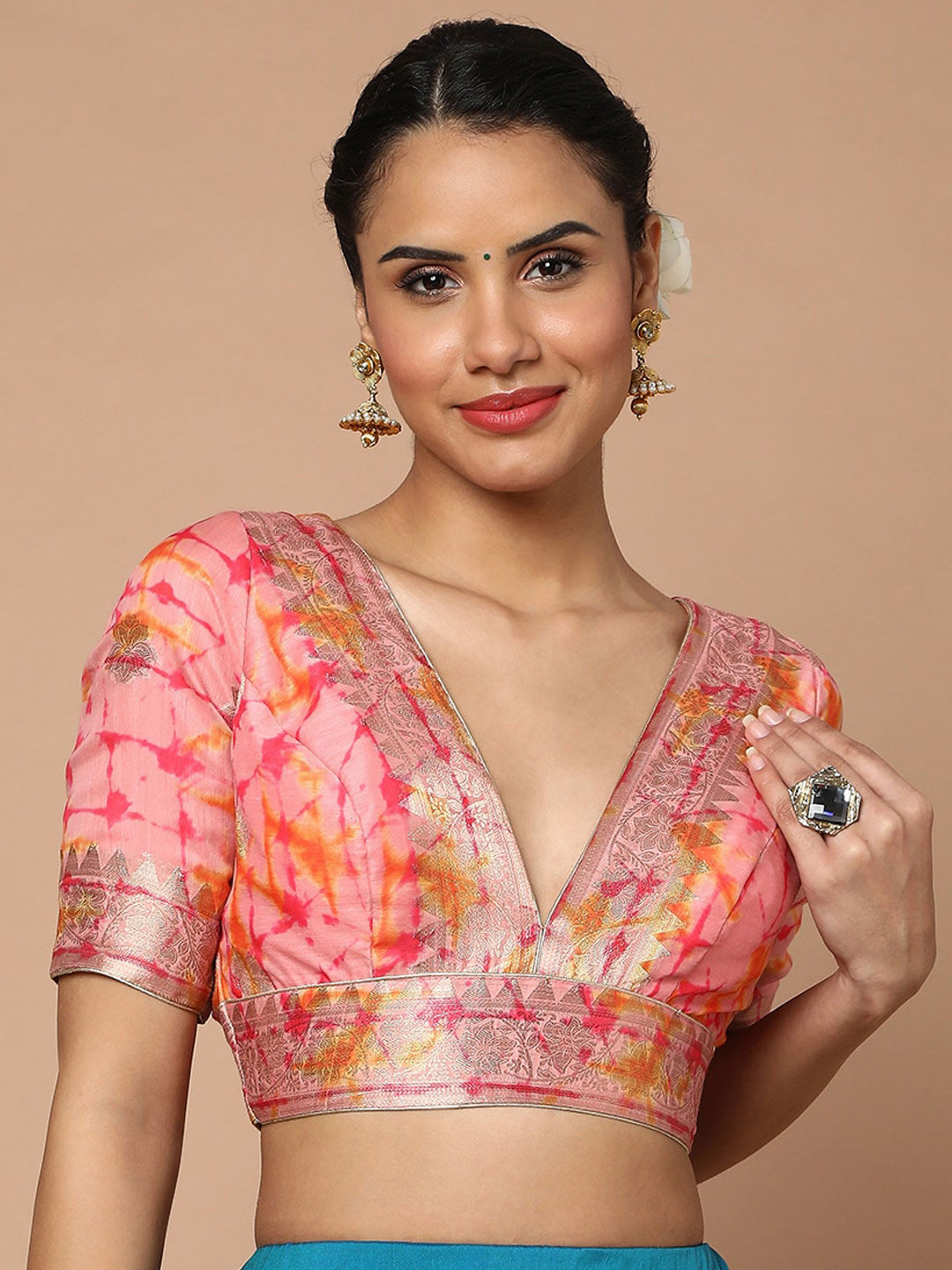 v neckline blouse (4)