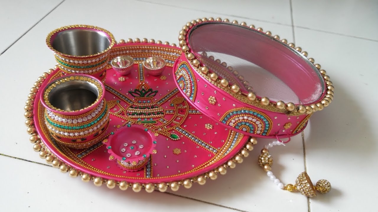 Karwa Chauth Puja Thali decoration