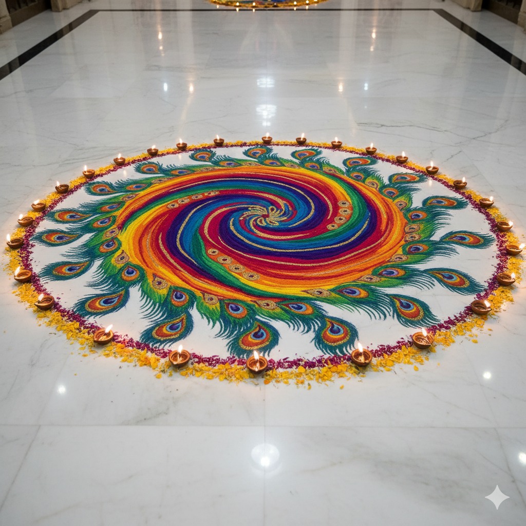 AI Prompts For Colourful Rangoli
