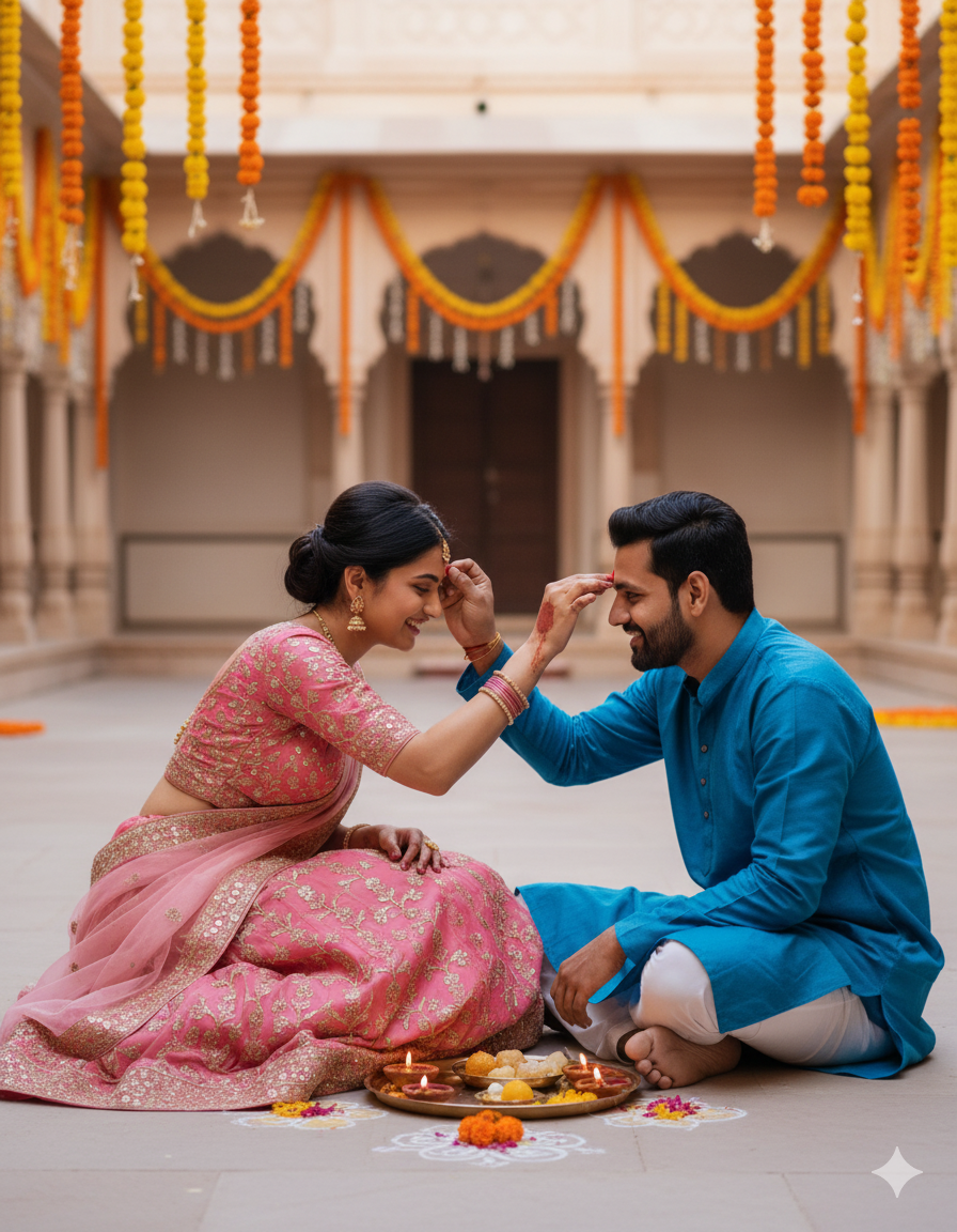 How To Creat Bhai Dooj Image On Gemini)