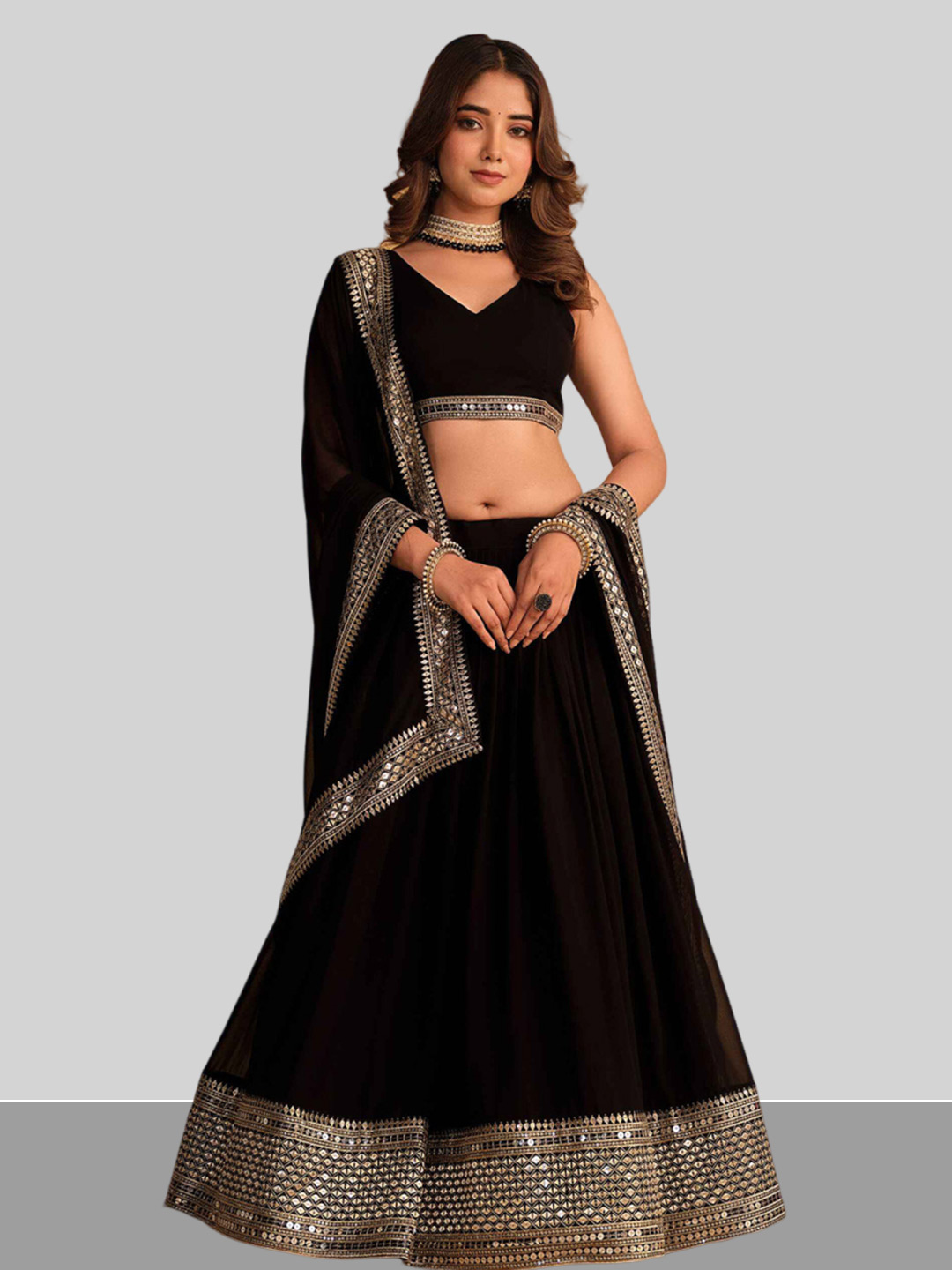 single colour lehenga