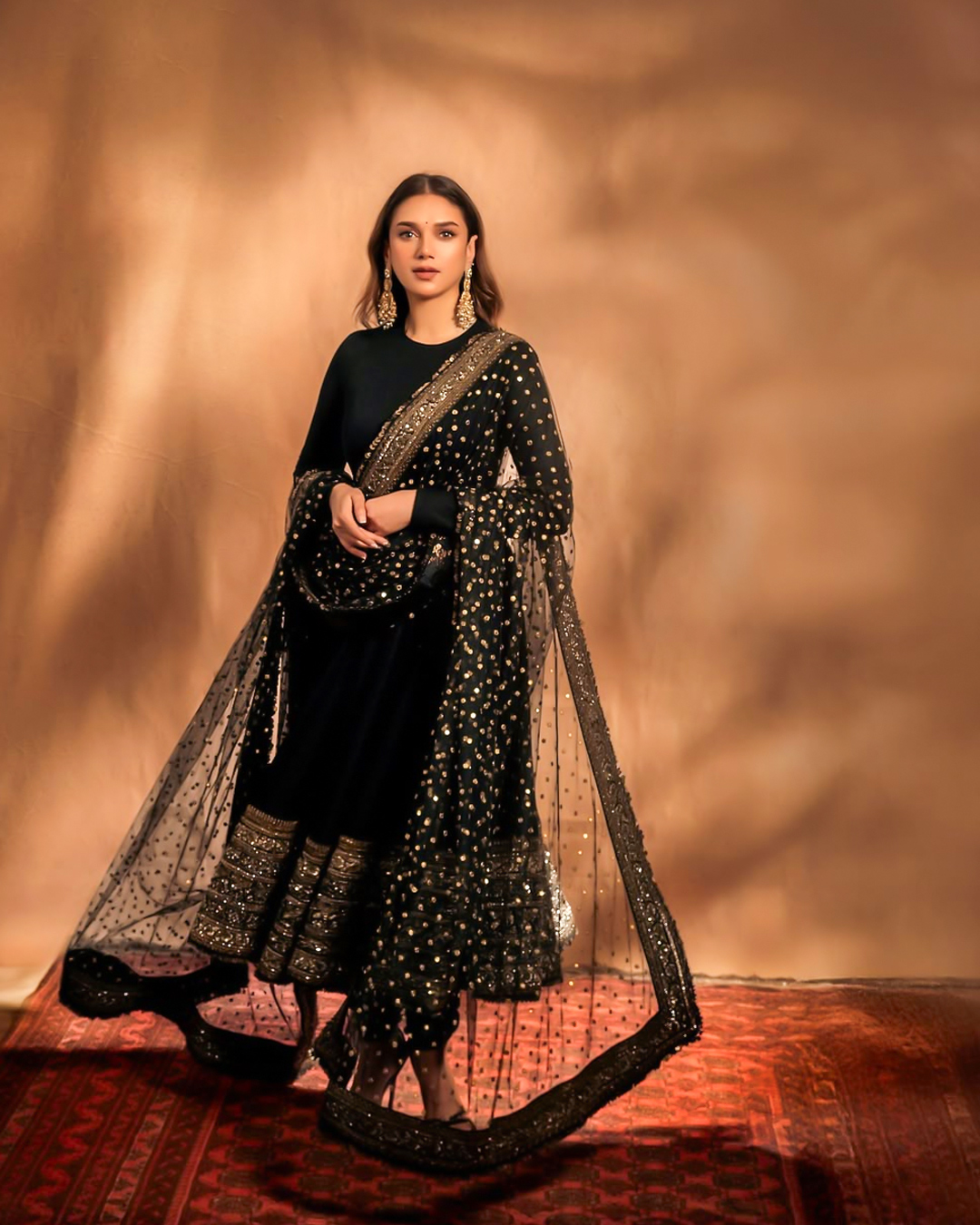 black anarkali suit