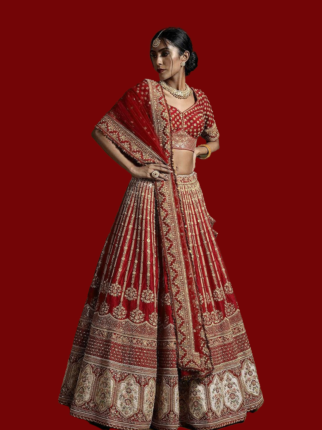 maroon lehenga