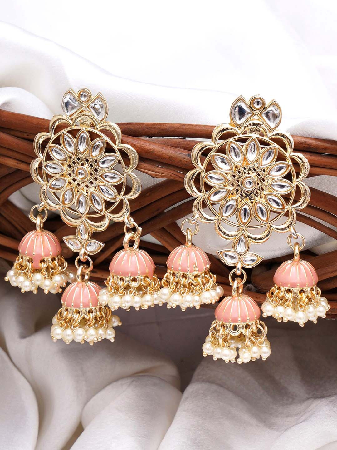 multi jhumki earrings
