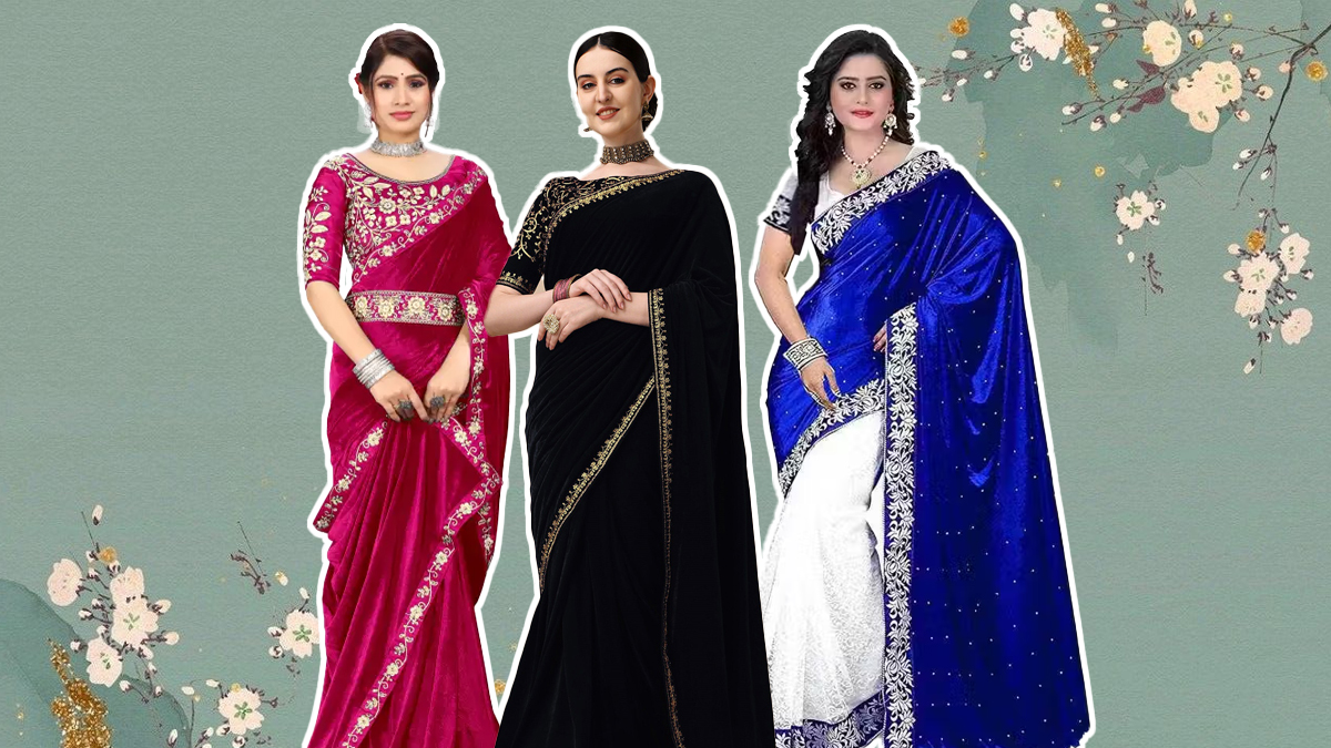 Velvet Sarees: विंटर वेडिंग में पहनें ऐसी वेलवेट साड़ियां, लुक दिखेगा सबसे हटके
