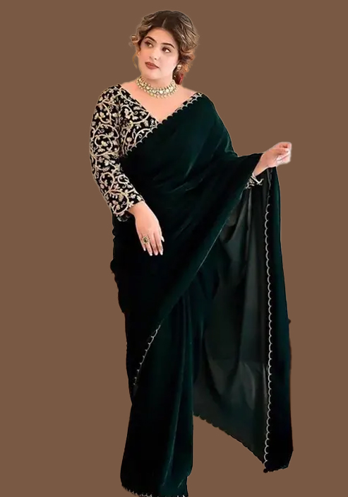 black velvet saree