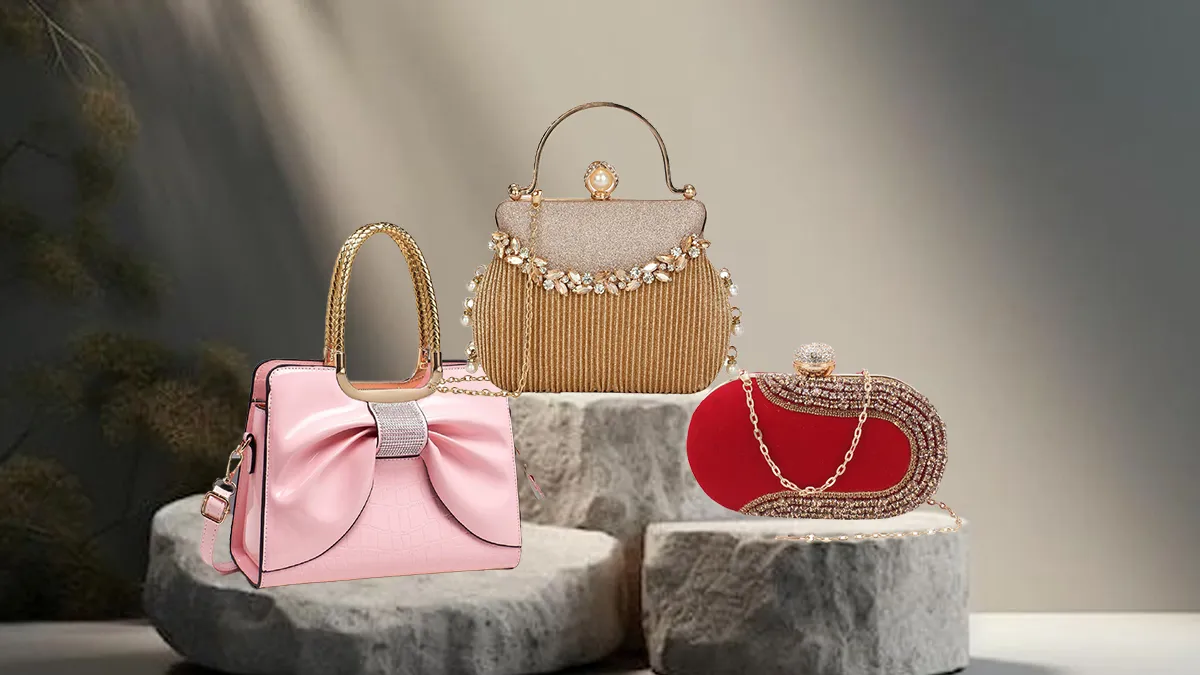 Velvet clutch bag for bride