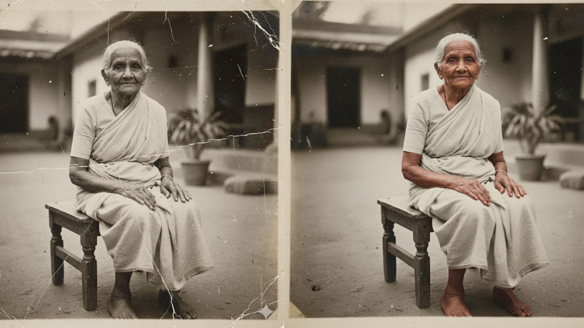 how to convert black and white blur photo clear with google gemini ai prompts image generatinga