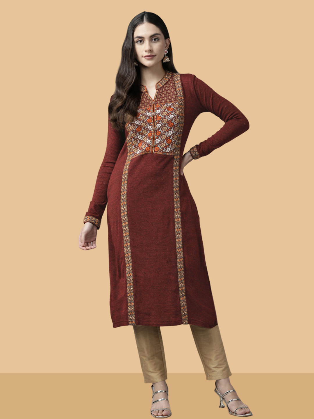 red woolen kurti