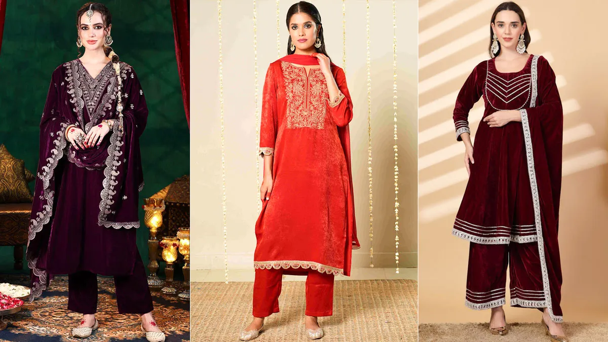 royal look velvet anarkali