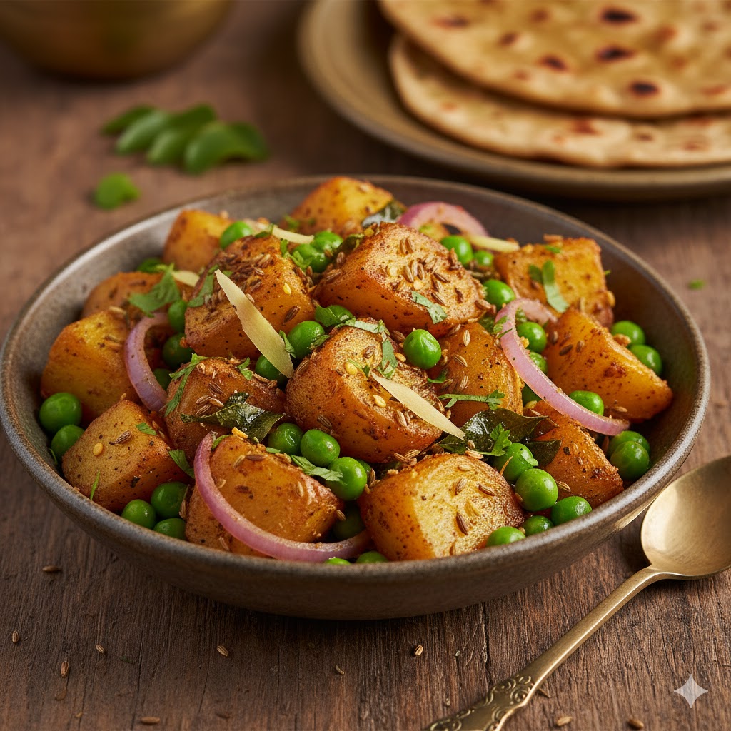 aloo matar sabji ki recipe