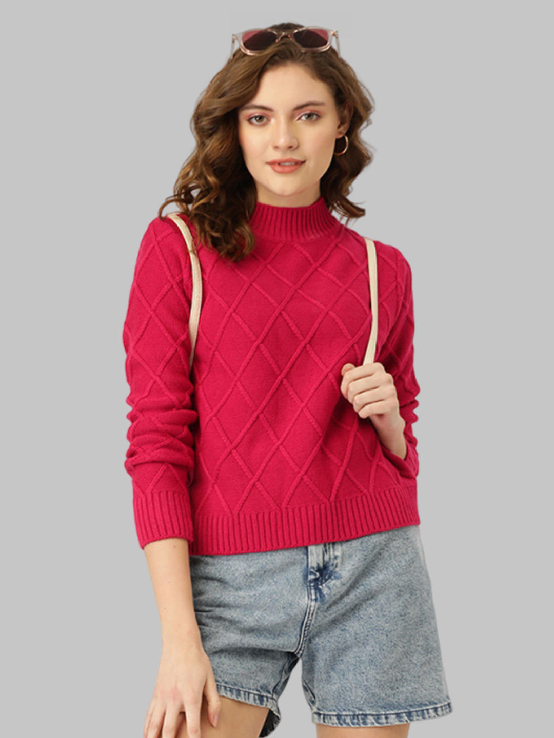 red wollen top
