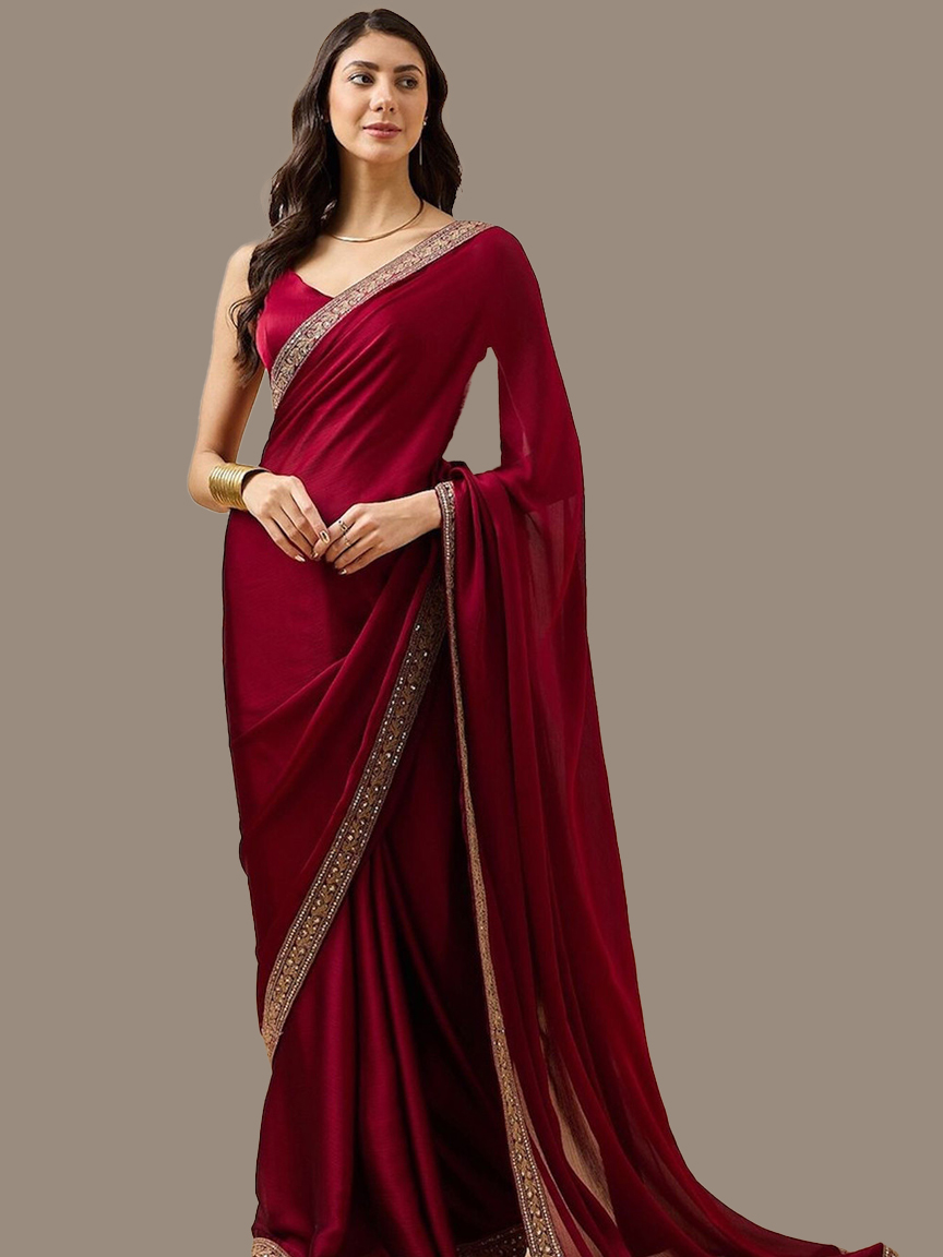 thin border saree
