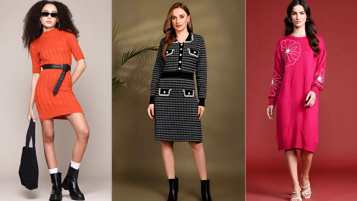 imageloose fit woolen dress