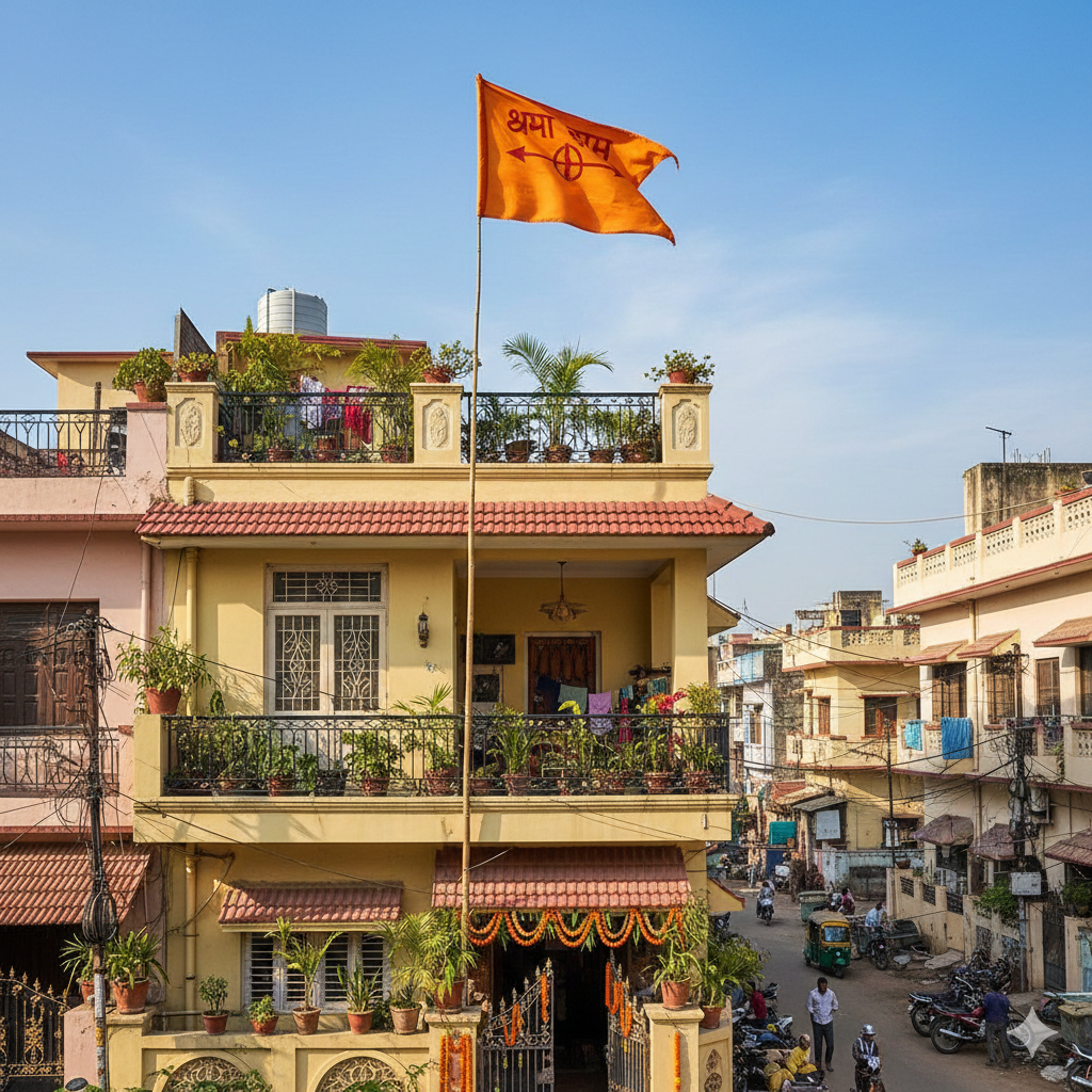 can we hoist ram name flag at home on ram mandir dhwajarohan day